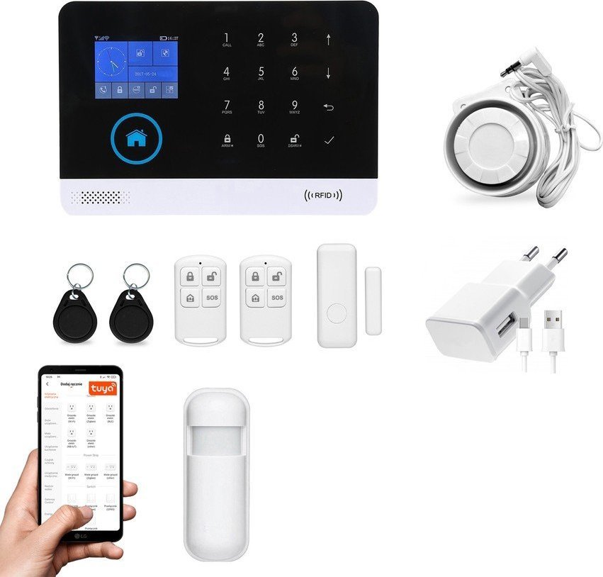 Huxgo Bezprzewodowy alarm GSM + WiFi HXA003 2G z aplikacją TUYA SMART - C1