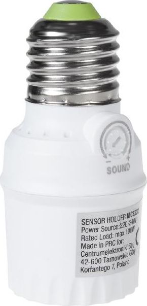 Maclean Oprawa żarówki E27 Maclean MCE232 z czujnikiem dzwięku max 100W zakres 30dB - 90dB