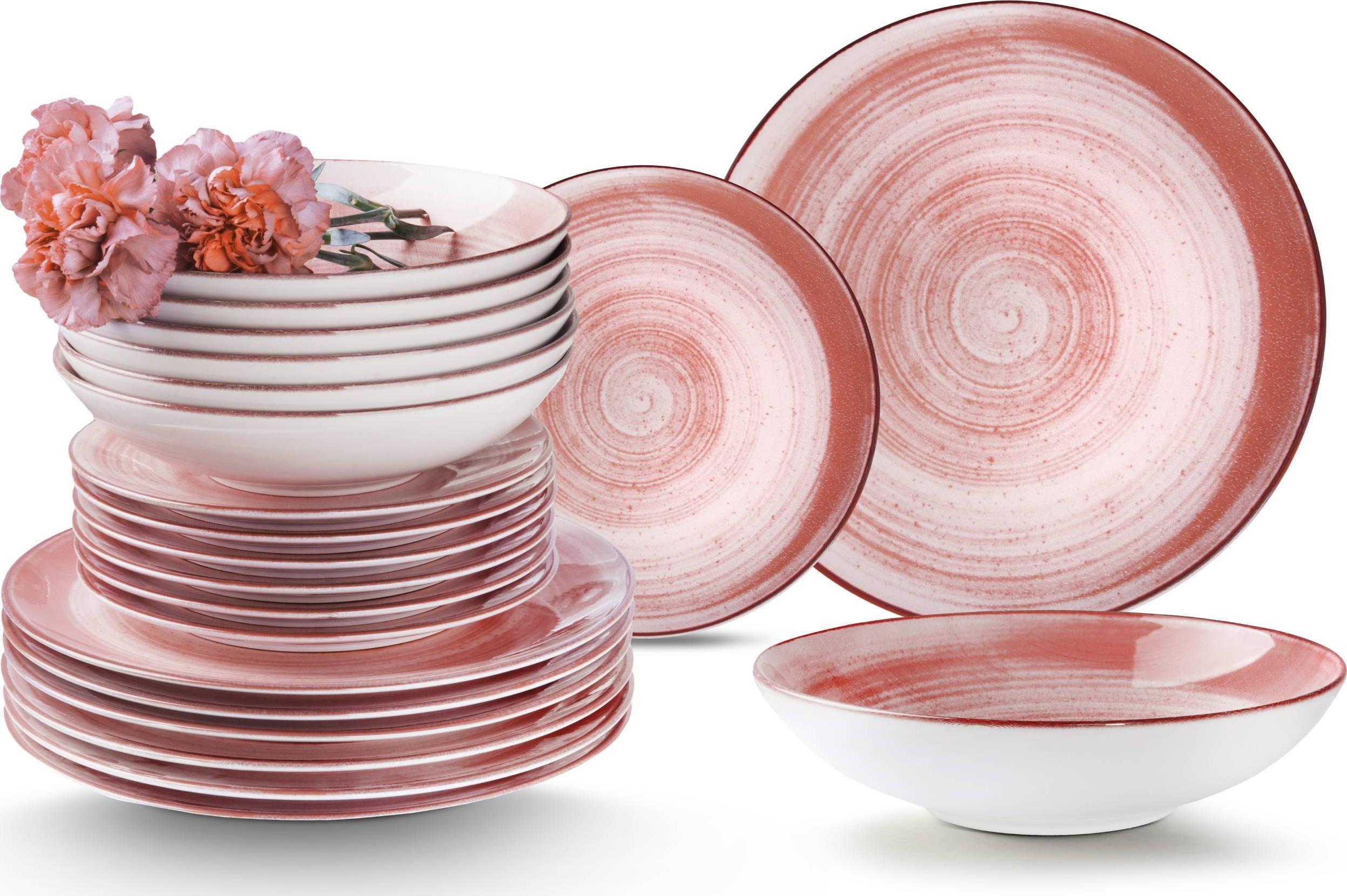 Konsimo Zestaw Obiadowy 18el talerze obiadowe LINARI wzory