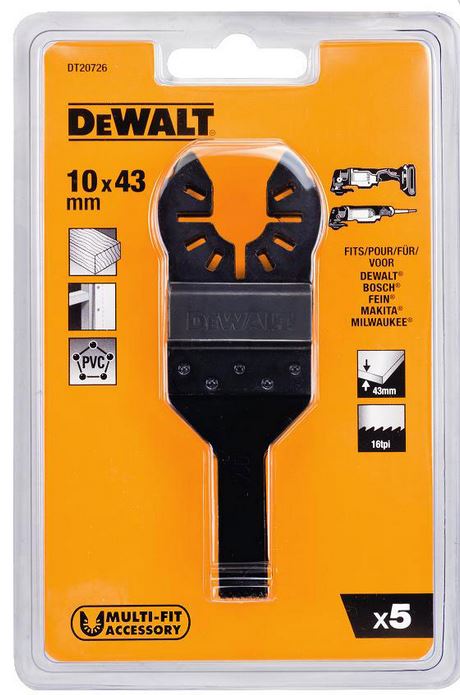 Dewalt Brzeszczot do precyzyjnego cięcia drewna 10x43mm 5szt. - DT20726