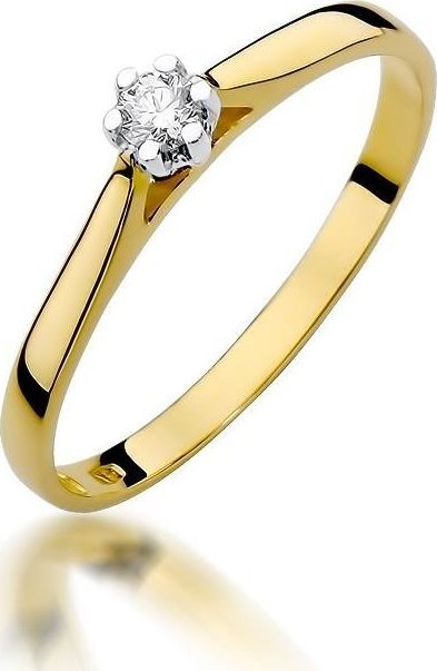Best Diamonds złoty pierścionek z brylantem 0.09ct 19