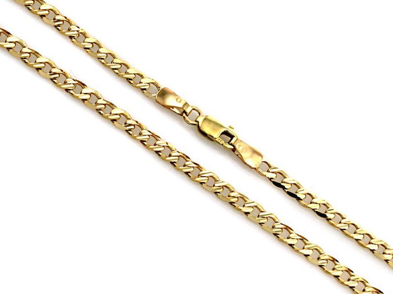 Lovrin Złoty łańcuszek 585 pancerka z nacięciami 55cm