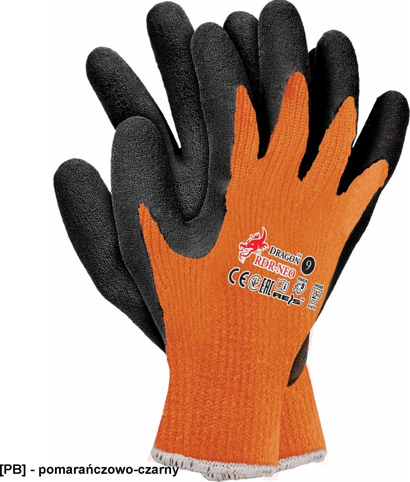R.E.I.S. RDR-NEO RĘKAWICE OCHRONNE - pomarańczowo-czarny 8