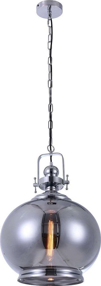 Lampa wisząca Auhilon LAMPA wisząca FARO MD12151-L Auhilon szklana OPRAWA kula ball ZWIS na łańcuchu chrom przydymiony