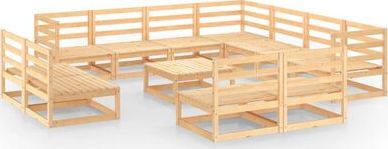 vidaXL 12-cz. zestaw mebli wypoczynkowych do ogrodu, drewno sosnowe