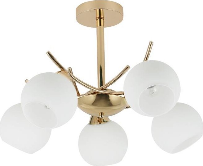 Lampa wisząca Candellux AMOS Lampa wiszaca złoty 5x40W E27 klosz biały 35-37497