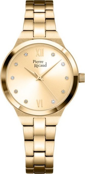 Zegarek damski Pierre Ricaud P22065.1181Q CYRKONIE złoty