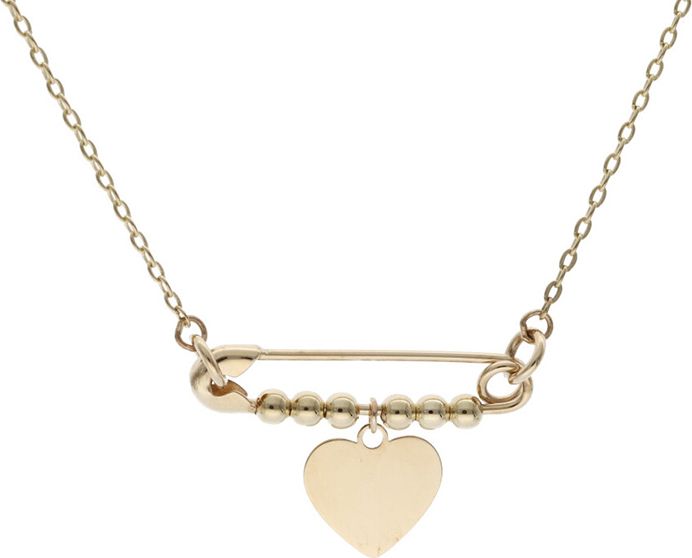 Lovrin Złoty naszyjnik 585 łańcuszek z agrafką i sercem 2,65g