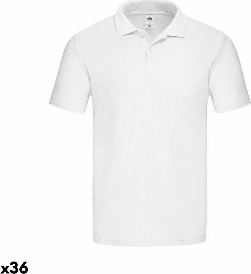 BigBuy Fashion Koszulka Polo z krótkim rękawem 141323 Biały 100% bawełny Unisex dorośli (36 Sztuk) - Biały