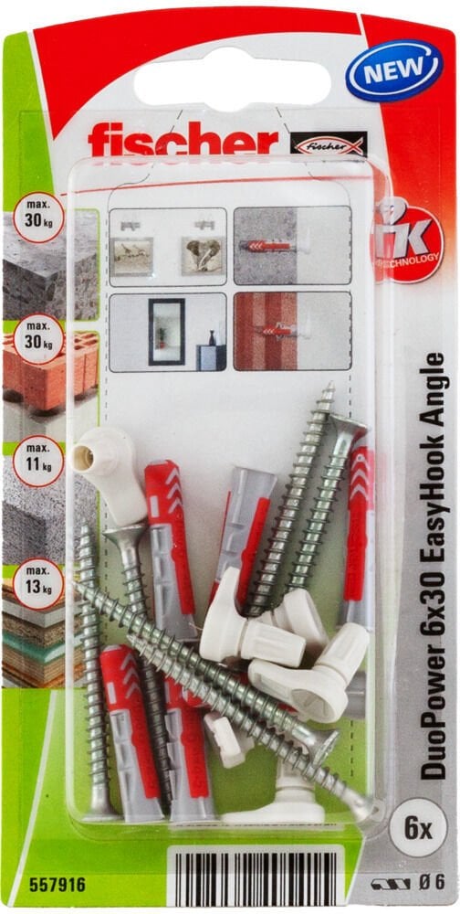 Fischer kotwa śrubowa/kołek rozporowy 6 szt. Zestaw śrub i kołków rozporowych 30 mm