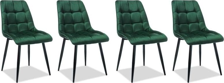 Signal Zestaw krzeseł CHIC VELVET 4 szt zielone