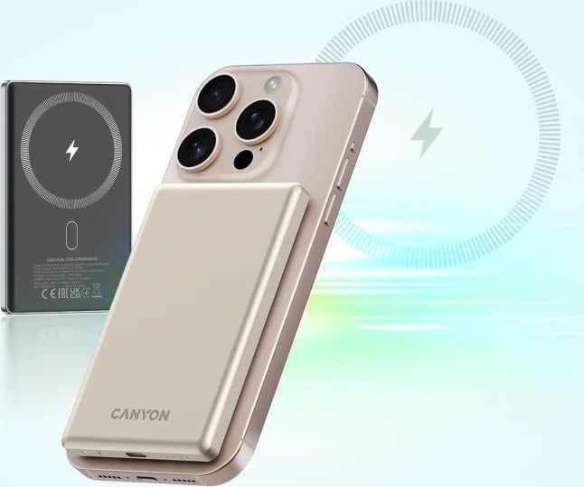 CANYON power bank OnPower 505 slim Magsafe 5000 mAh PD20W Beige