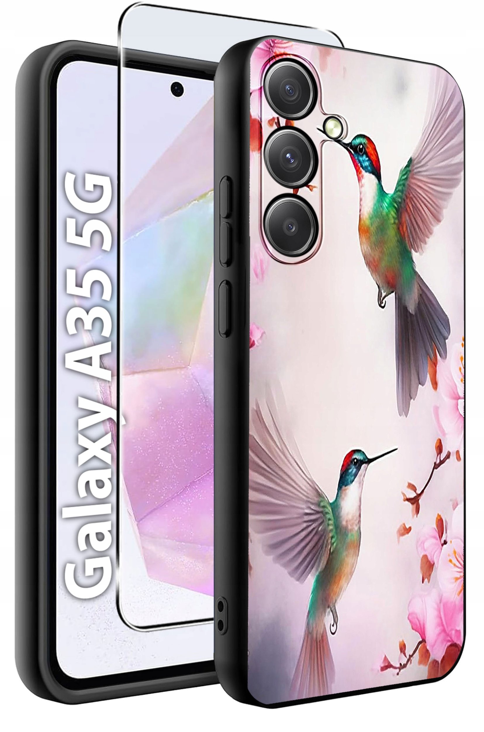 ETUI do Samsung A35 5G WZORY | SILIKONOWE MATT CASE + SZKŁO HARTOWANE 9H