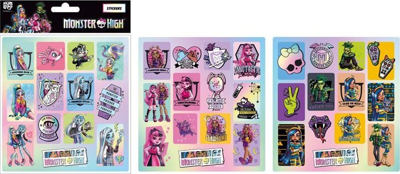STICKERBOO NAKLEJ MONSTER HIGH 205X160 3SZT STK PBH1/1000