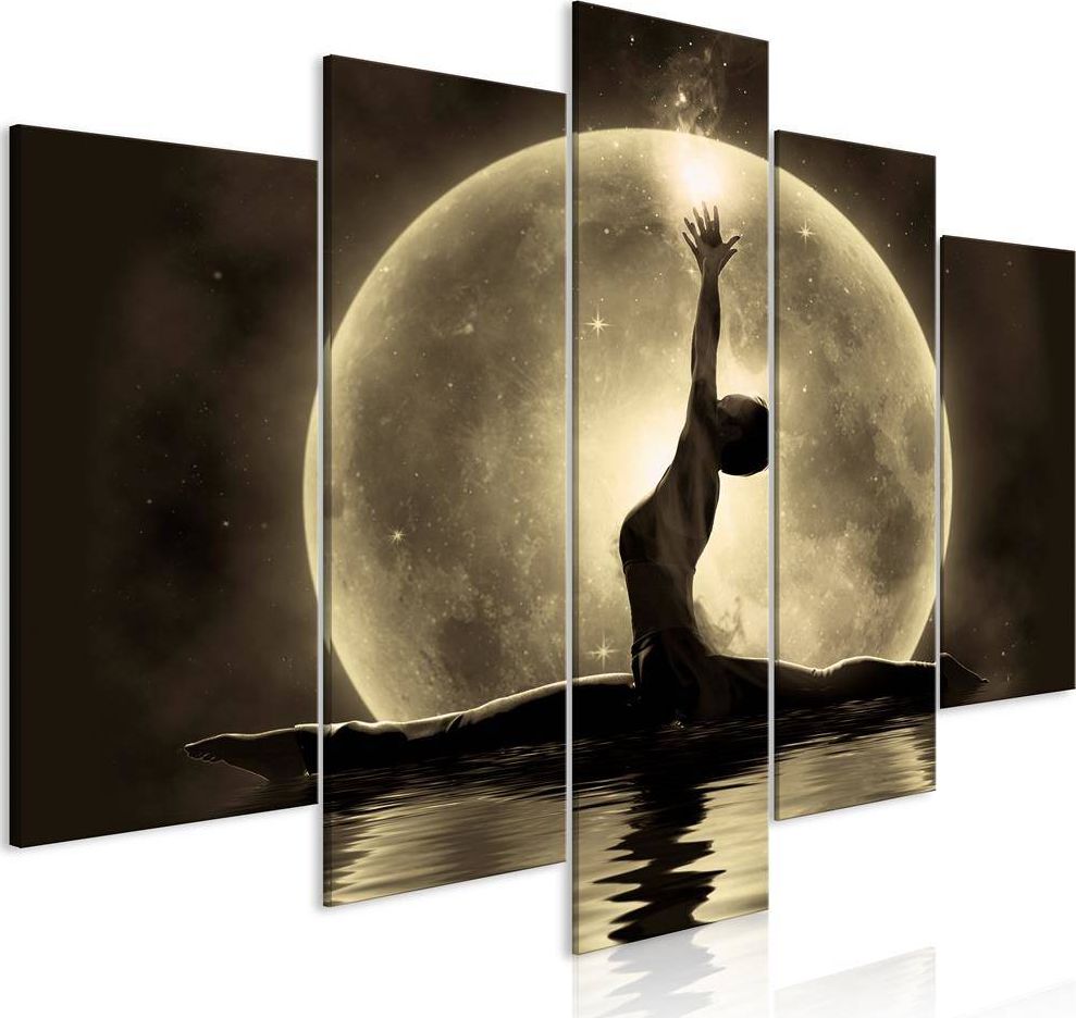 Artgeist Obraz - Szpagat (5-częściowy) szeroki złoty uniwersalny