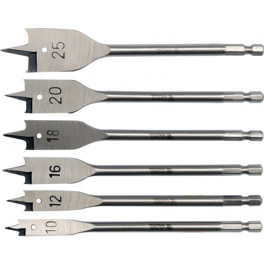 Wiertło Yato łopatkowe 12 10 16 18 20 25mm zestaw (YT-3258)