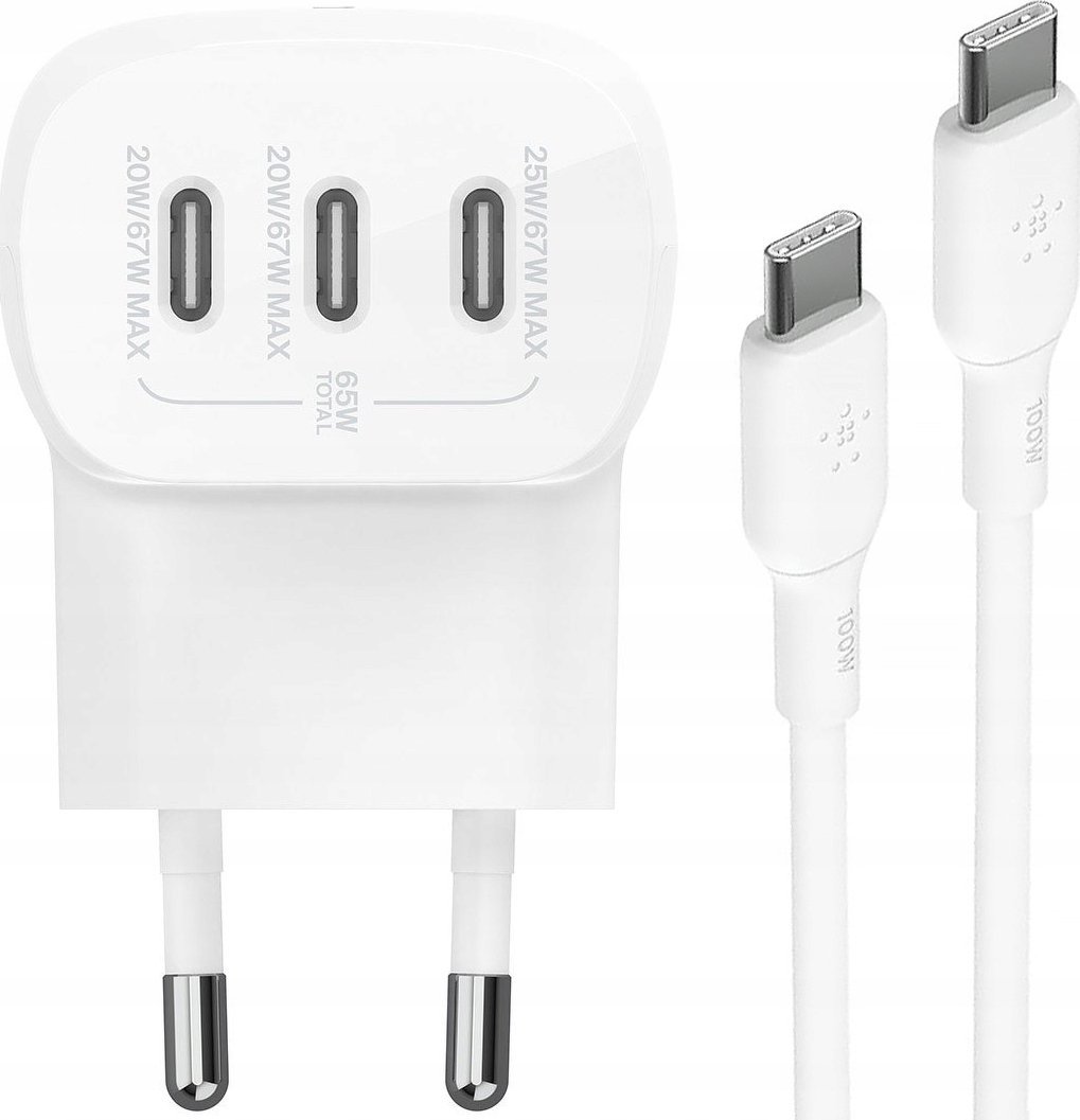 Ładowarka Belkin Boost Charge 3x USB-C (WCC002VF2MWH-B6)