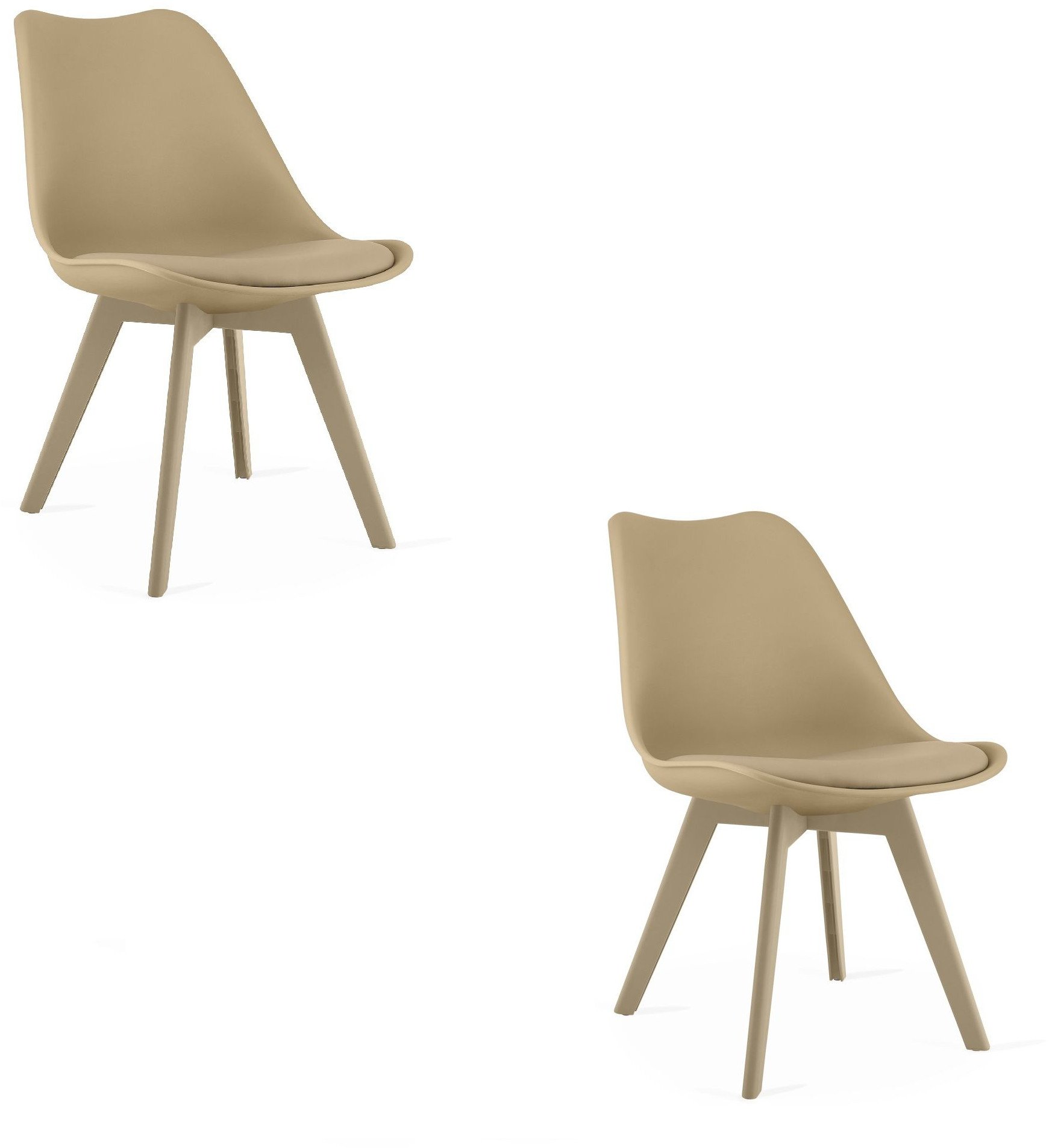 Krzesło ciemny beż MARK z poduszką z ekoskóry do jadalni kuchni x2