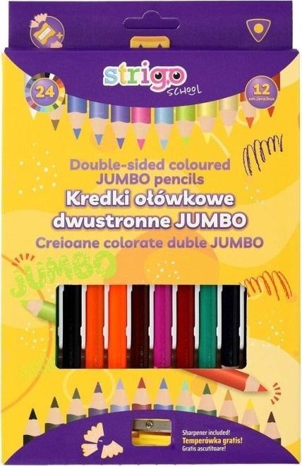 Kredki ołówkowe trójkątne Jumbo 12szt STRIGO