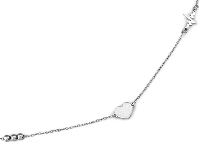 Lovrin Srebrny naszyjnik 925 serce i linia życia 1,84g