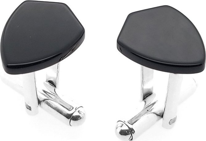 Manufakturaspinek Onyks herb odznaka tarcza (S713) Srebrne [925]