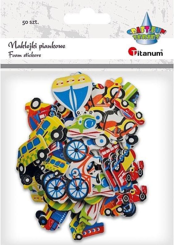 Titanum Naklejki piankowe pojazdy mix 50szt