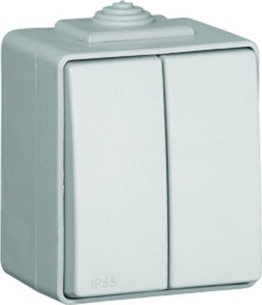 Efapel EFAPEL WATERPROOF48 ŁĄCZNIK PODWÓJNY N/T IP65 BIAŁY 48061 KBR