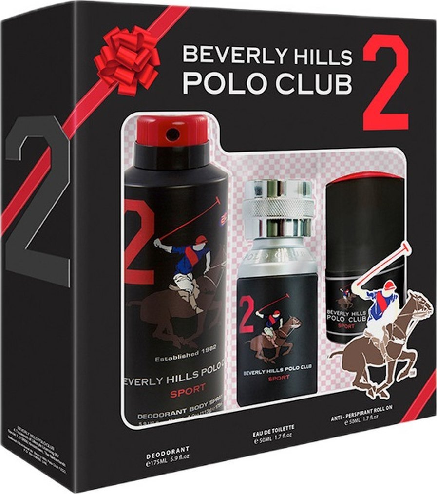 Beverly Hills Polo Club Men Sport Two Zestaw woda toaletowa spray 50ml + dezodorant spray 175ml + antyperspirant w kulce 50ml