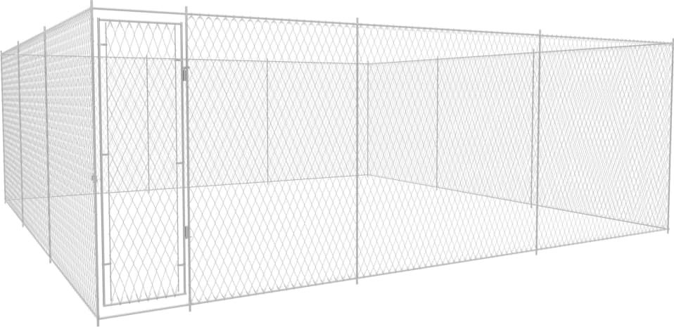 vidaXL Kojec dla psa, galwanizowana stal, 570x570x185 cm