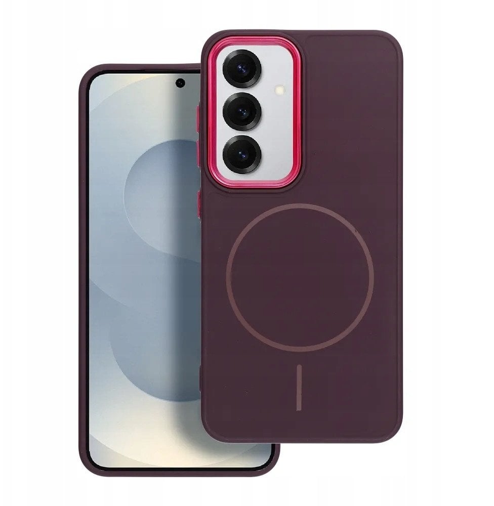 Futerał FRAME MAG COVER kompatybilny z MagSafe do SAMSUNG S25 FE fioletowy