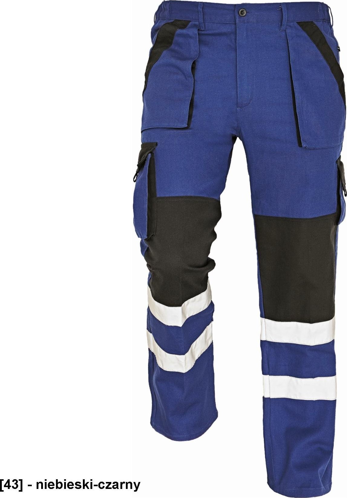 CERVA MAX REFLEX SPODNIE - spodnie ochronne do pasa z kolekcji MAX z odblaskowymi wstawkami - niebieski-czarny 56