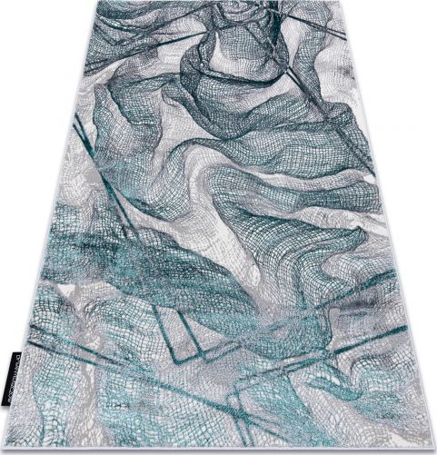 Dywany Łuszczów Dywan DE LUXE nowoczesny 621 Sieć, siatka - Strukturalny szary / zielony, 120x170 cm