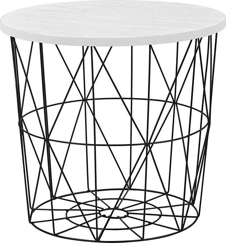 Elior Okrągły stolik kawowy Rista - biały + czarny