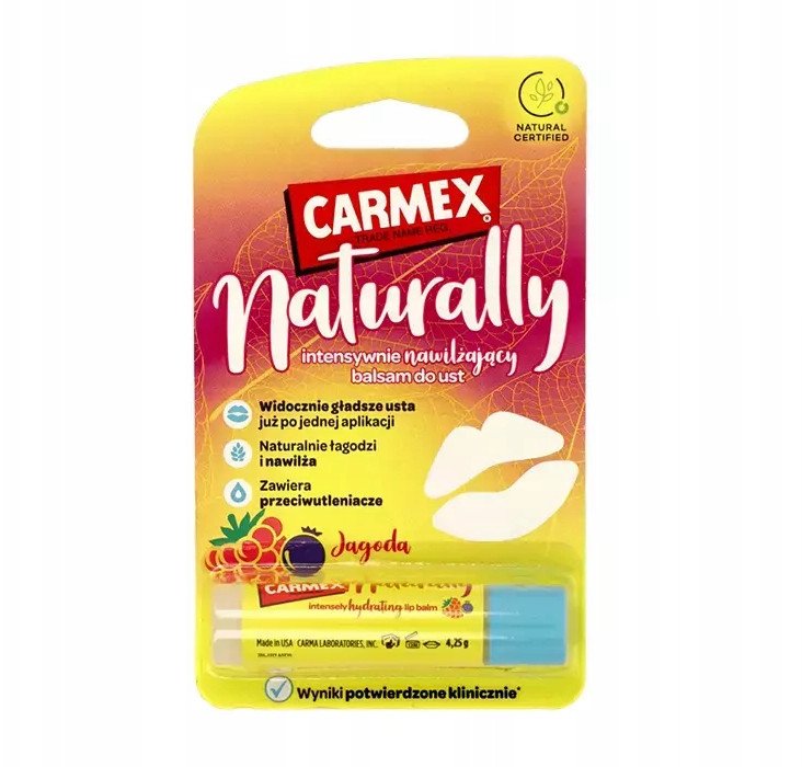 Carmex Naturally Intensywnie Nawilżający Balsam do ust-jagoda 4,25 g 4.25g