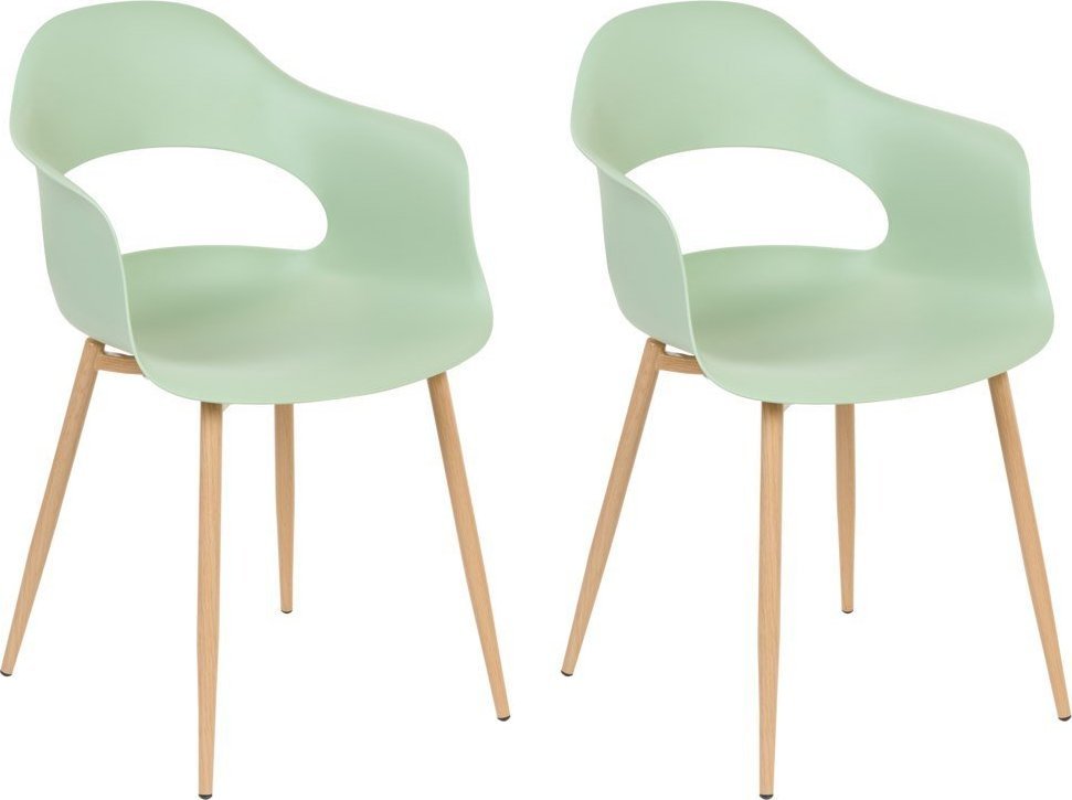 Beliani Zestaw 2 krzeseł jasnozielony UTICA
