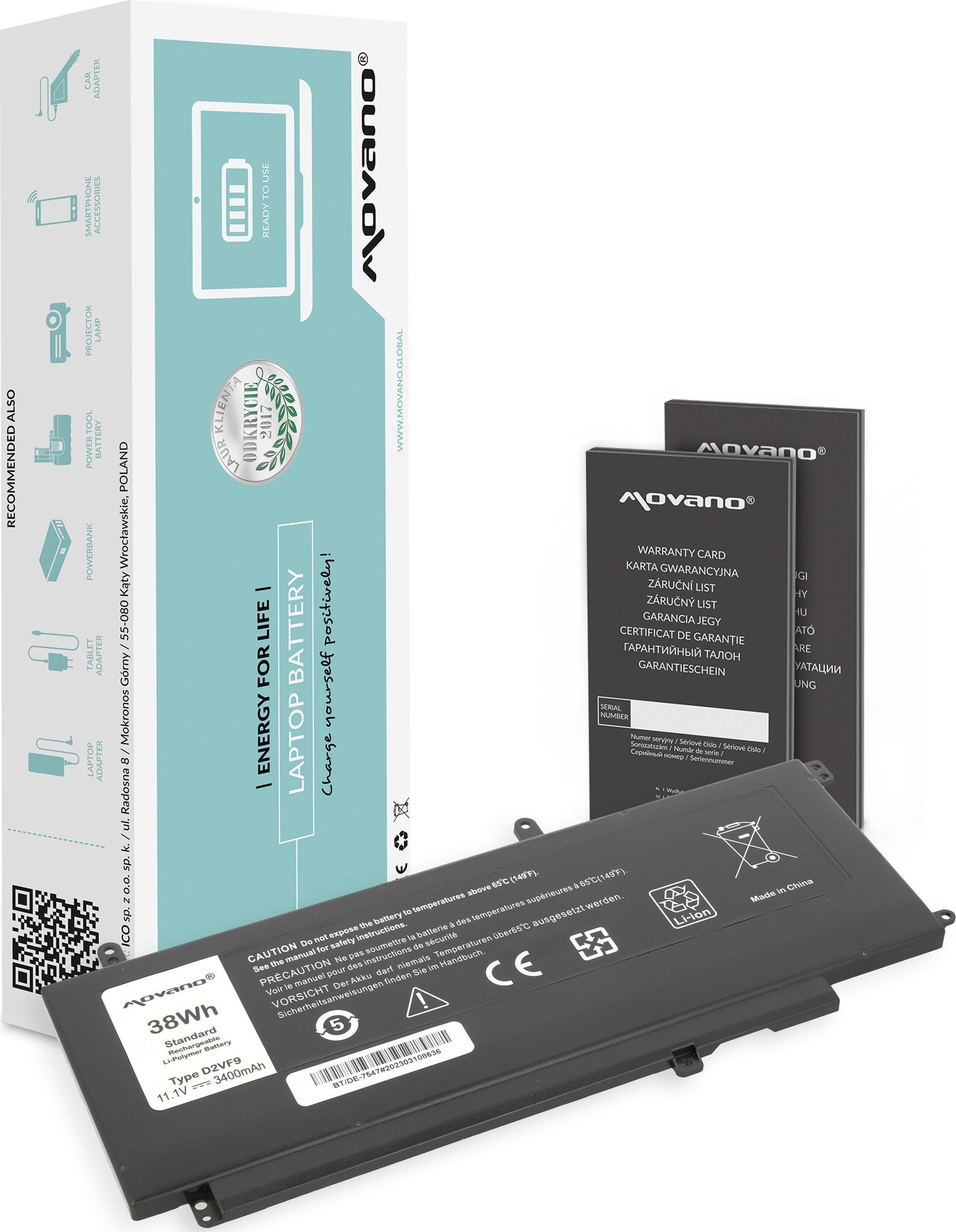 Bateria Movano Bateria D2VF9 Dell Vostro 14 5459 Inspiron 15 7547