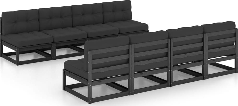 vidaXL 9-cz. zestaw wypoczynkowy do ogrodu, z poduszkami, lita sosna