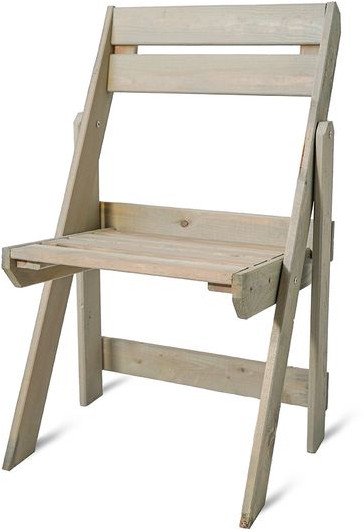 krzesło ogrodowe składane drewniane nowoczesne na grilla 55cm jasne siwe