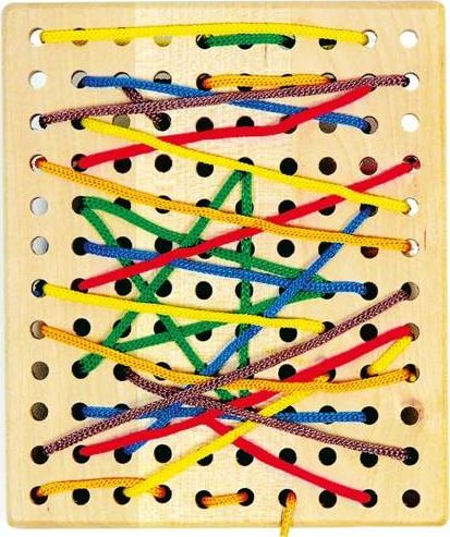 Small Foot Tablica do sznurowania - nauka sznurowania, przewlekanka, zabawka montessori uniw