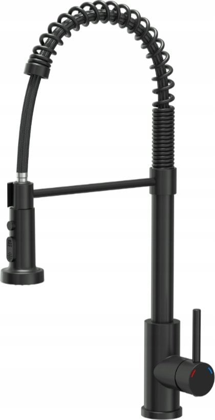 Bateria kuchenna Steiner ALICE SteelQ stalowa bateria kuchenna pure carbon z funkcją prysznica oraz stop, wyciągana wylewka