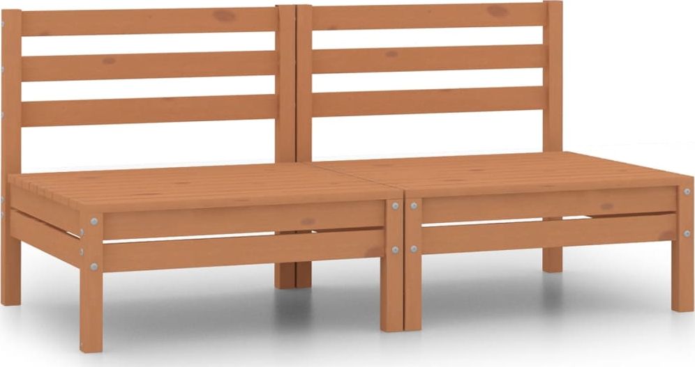 vidaXL Ogrodowe siedziska środkowe, 2 szt., miodowy brąz, lita sosna