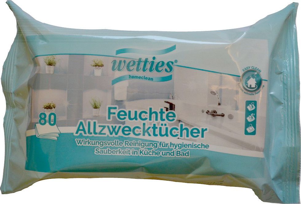Wetties Uniwersalne chusteczki Wetties do kuchni i łazienki (80 sztuk w opakowaniu)
