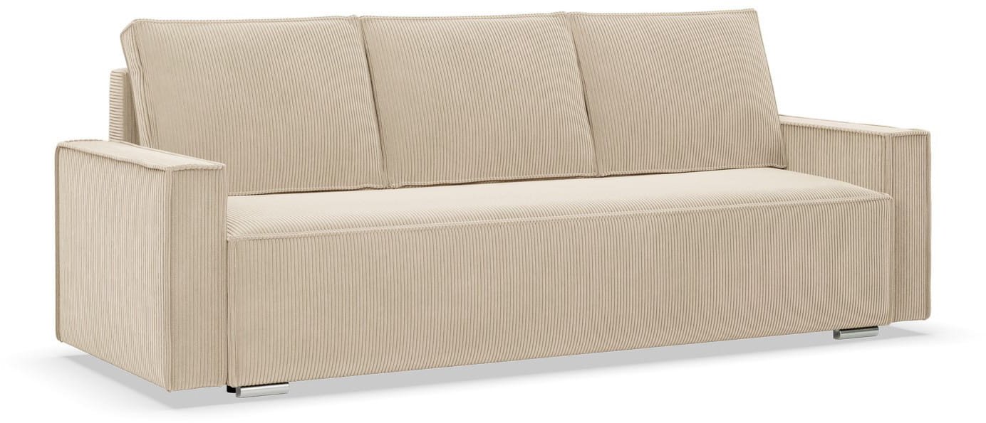 Kanapa rozkładana, sztruks, Union, 220x95x92 cm, beżowy | TYLETEGOTU