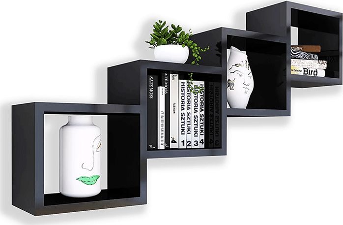 Elior Czarna wisząca półka w stylu loft - Ritta