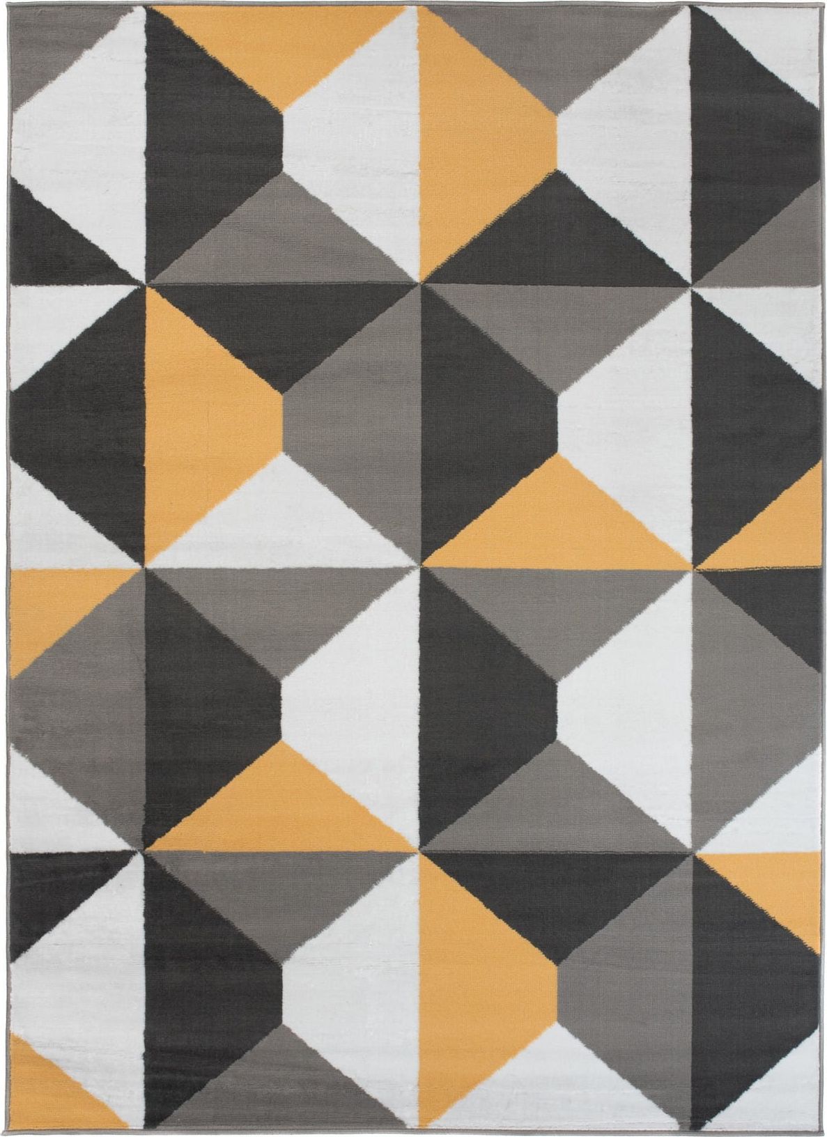 Carpetpol Nowoczesny dywan szary żółty romby Z902A DARK GRAY MAYA PP EYM (1.30*1.90)