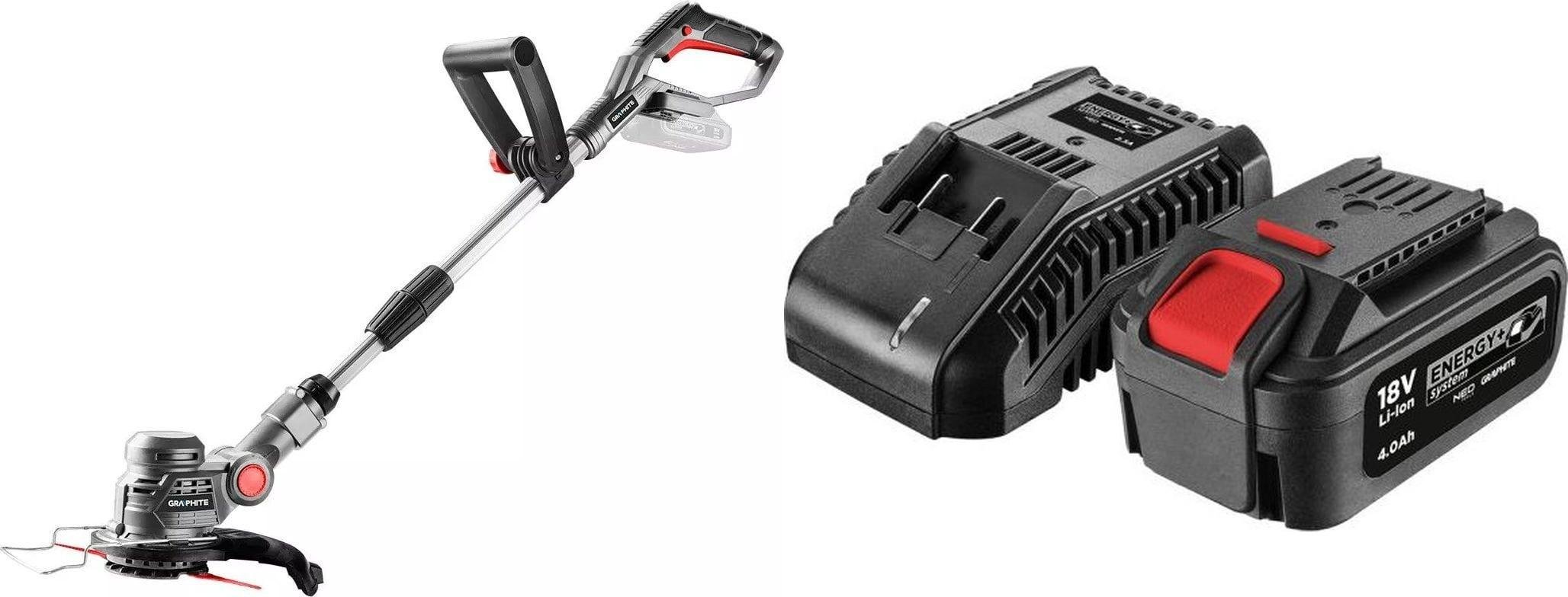 Graphite podkaszarka akumulatorowa Energy+ 18V (58G030) + akumulator 4 Ah z ładowarką 58GE132
