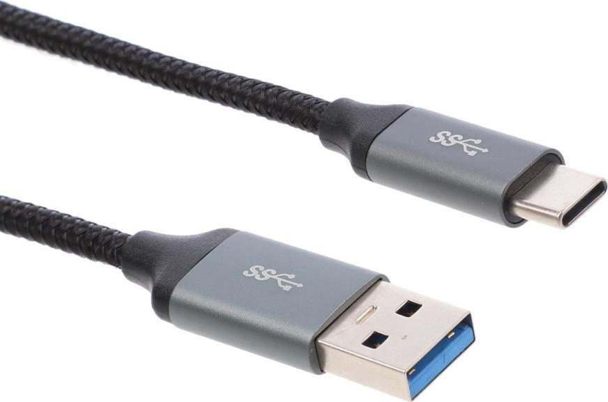 Kabel USB Montis USB-A - USB-C 1 m Czarno-szary (MT003)