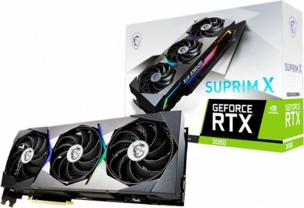 Karta graficzna MSI GeForce RTX 3080 Suprim X 10GB GDDR6X LHR (RTX 3080 SUPRIM X 10G LHR)