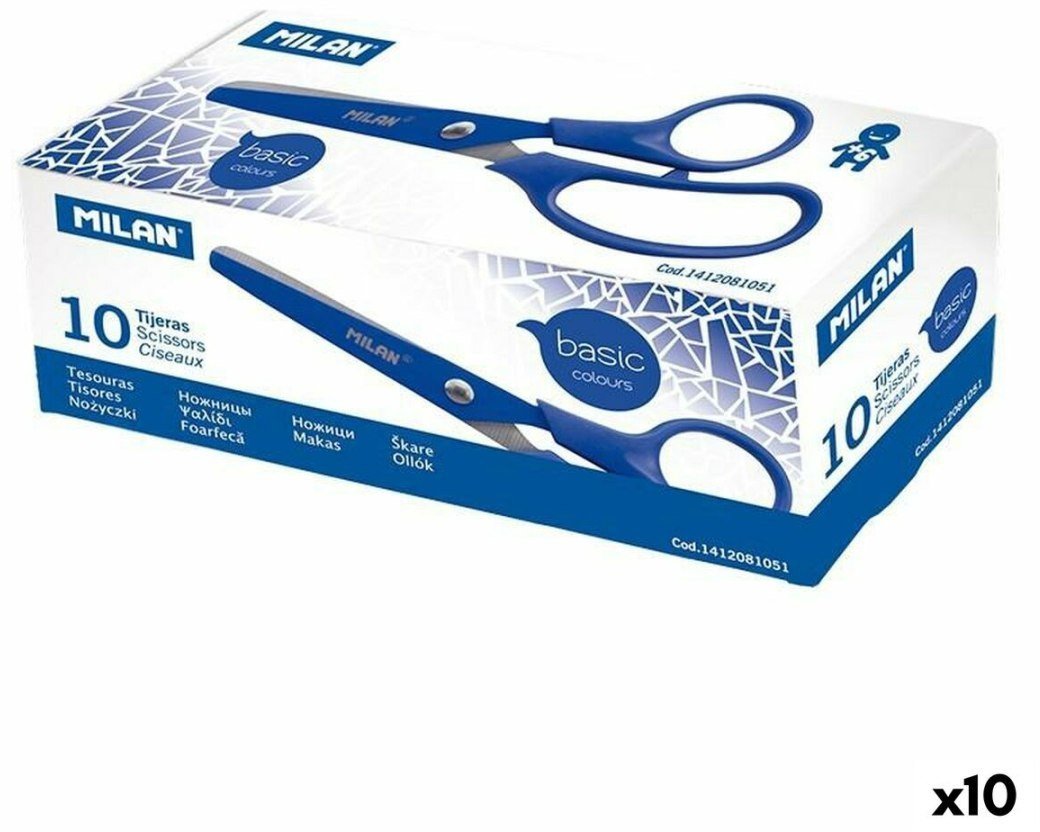 Nożyczki Milan Niebieski Stal nierdzewna (10 Sztuk)