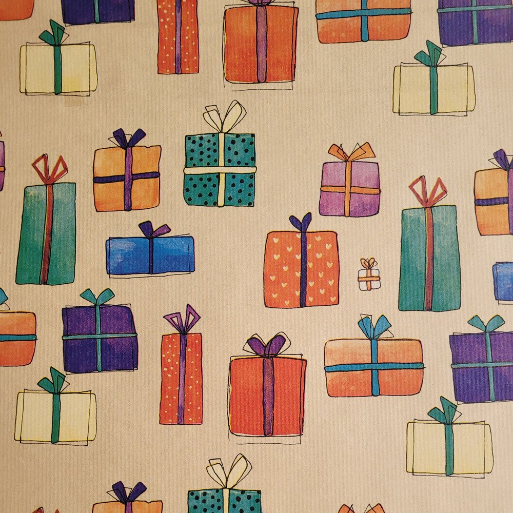 Papier beż prezenty do prezentów 57cmx25m 20m277